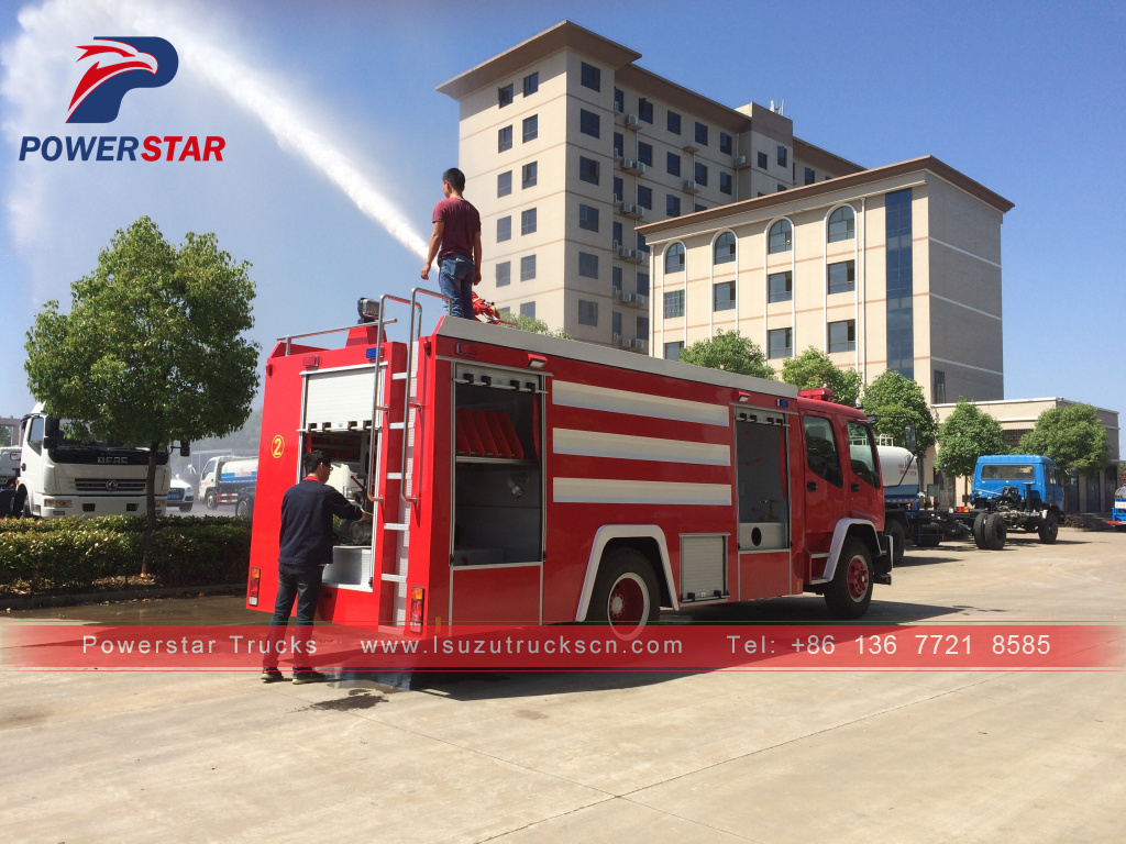 Kambodscha FTR FVR Notfall-Feuerwehrfahrzeuge Isuzu Wasserschaum Feuerwehrfahrzeuge zu verkaufen