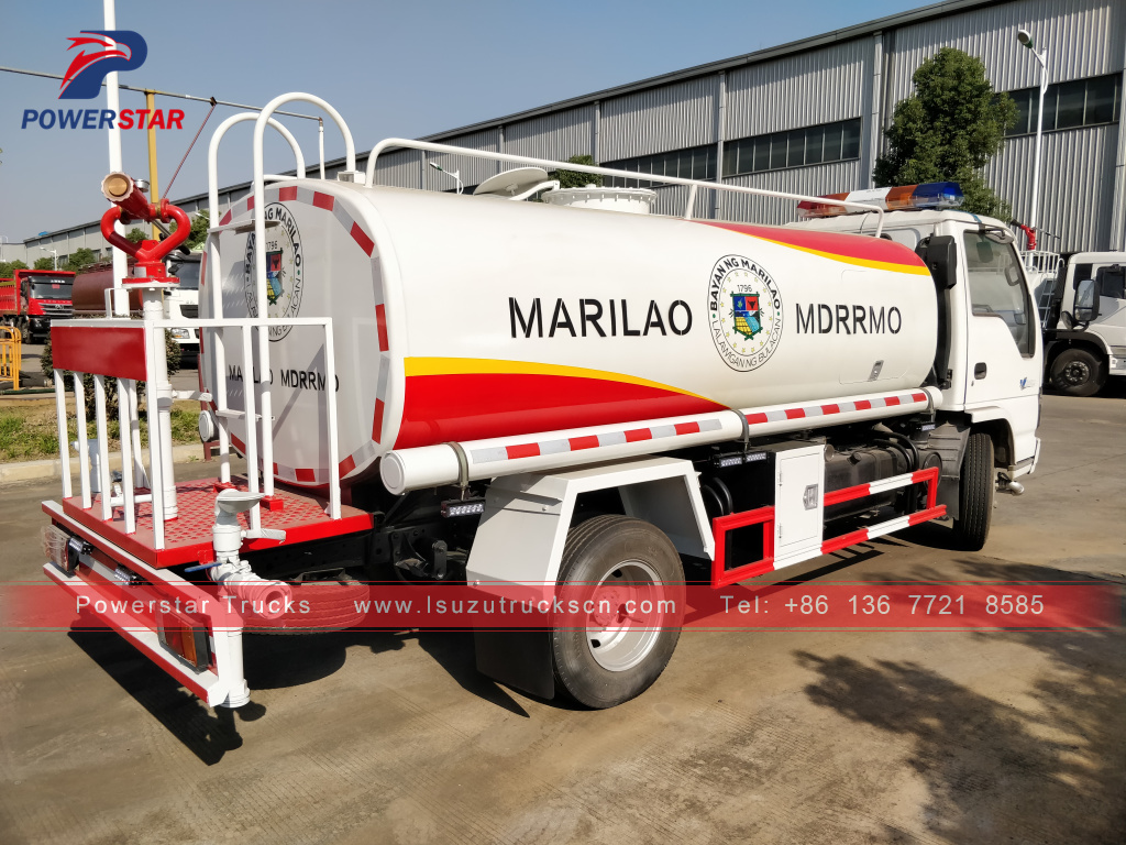 Philippinen Markt Isuzu 3-5CBM Wasserlieferung Tankwagen Wassersprühwagen zu verkaufen