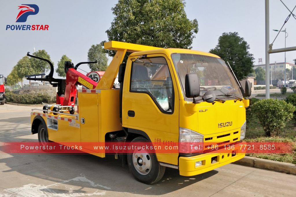 Kambodscha ISUZU Abschleppwagen mittlerer Beanspruchung Straßenbergungsfahrzeug zu verkaufen