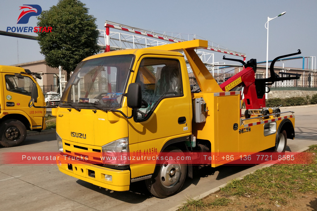 Cambodia road rescue recovery vehicles Isuzu wrecker tow trucks