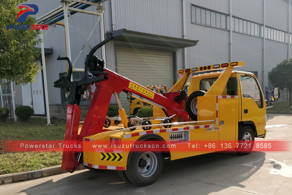 Cambodia road rescue recovery vehicles Isuzu wrecker tow trucks