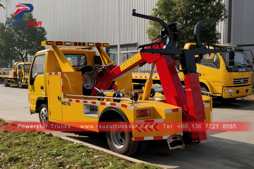 Cambodia road rescue recovery vehicles Isuzu wrecker tow trucks