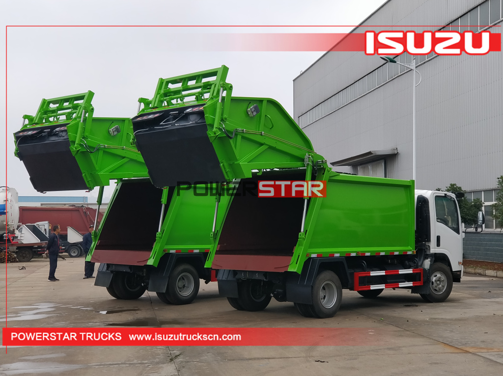 8cbm / 10cbm ELF700P Garbage Vehicle Trash Compactor Truck Isuzu