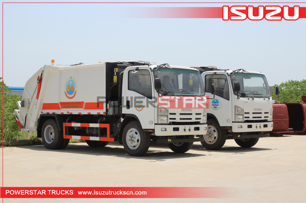 Hydraulic rear loader garbage truck Isuzu refuse vehicle 5tons 8tons