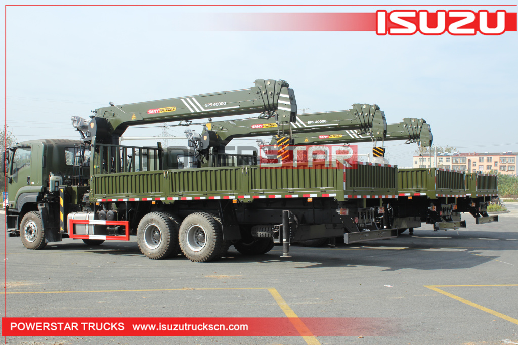 Military Isuzu GIGA VC46/61 Cargo Truck with Palfinger SPS40000 16Ton stiff boom Crane