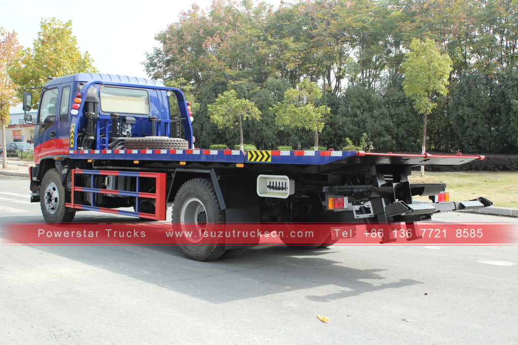 Japan ISUZU FVR 6HK1 4*2 Road Rescue Recovery breakdown Flatbed Tow wrecker truck For Sale