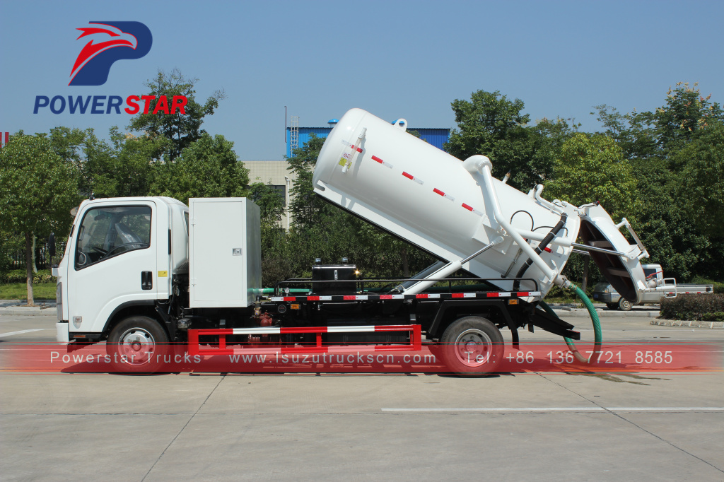 Philippines Isuzu NKR ELF Fecal suction truck Sewage suction trucks for sale