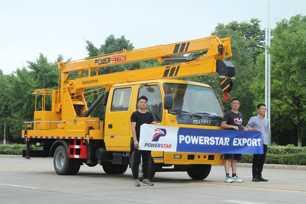 ISUZU Man Lifter Folding Arm Support Leg Truck Mounted Aerial Work Platform Skylift Cherry Picker Truck