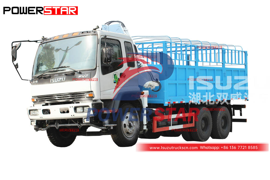 ISUZU FVZ 6Ã—4 cargo truck mounted crane for sale