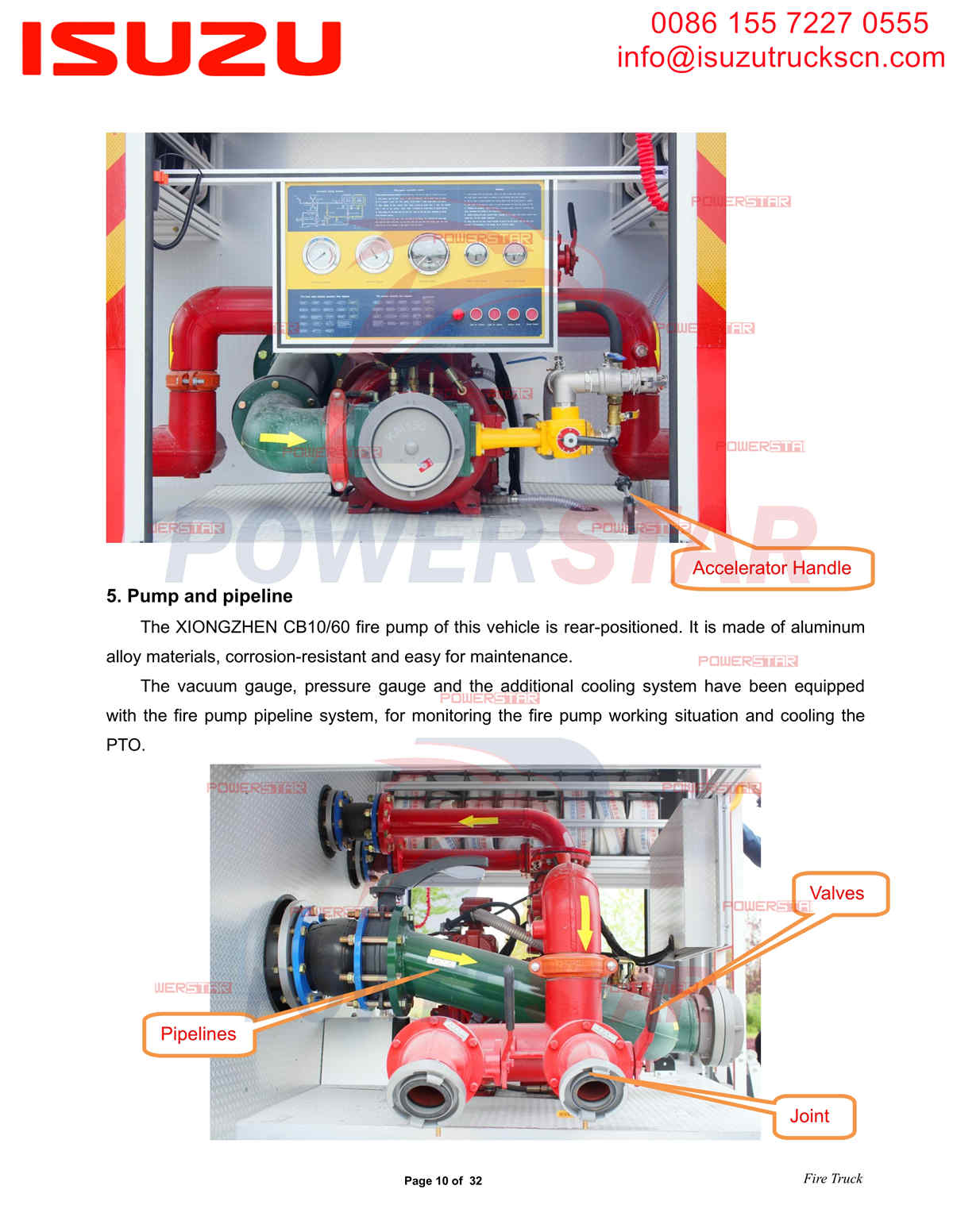 POWERSTAR ISUZU FVZ Feuerwehrauto Export Afrika