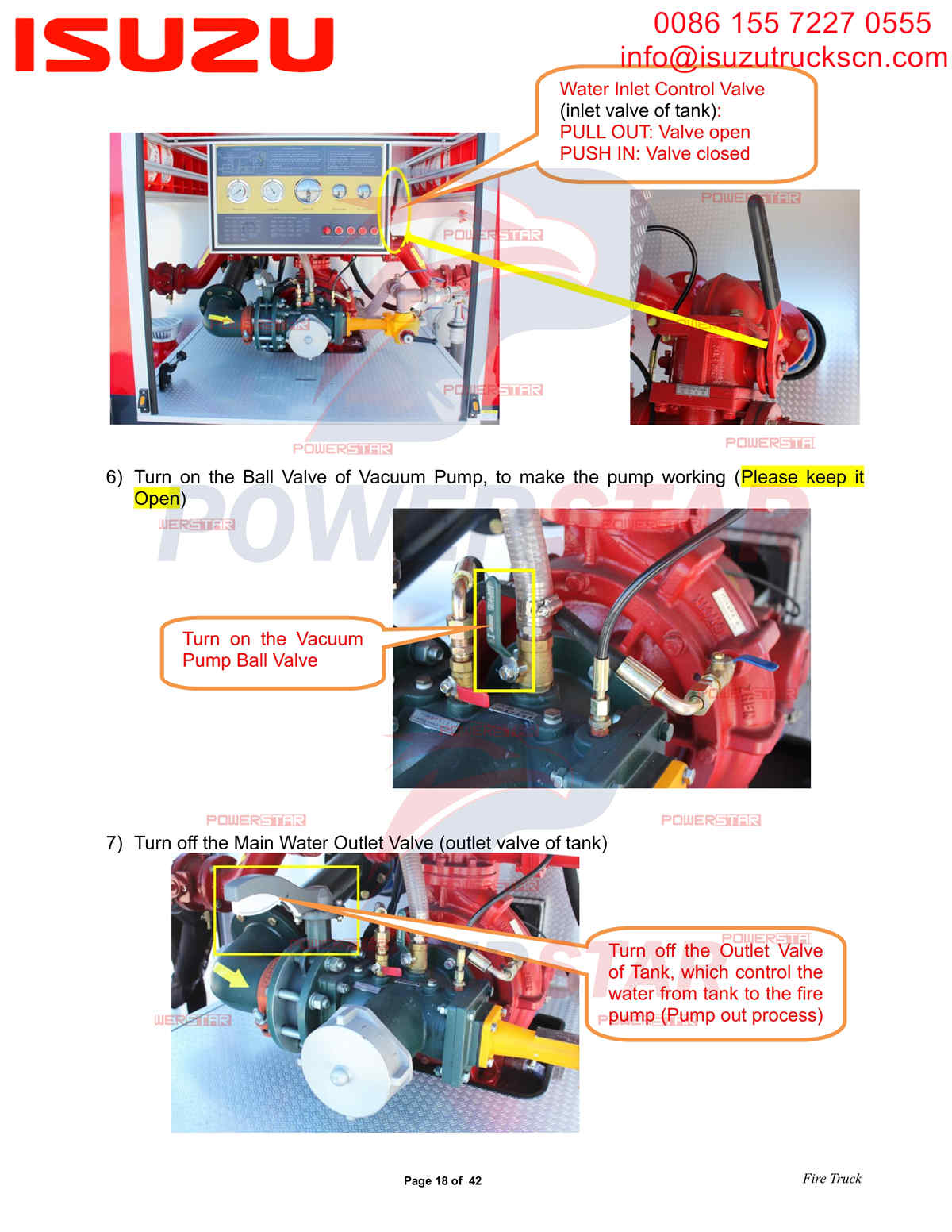 Pumpenraum für Isuzu-Feuerwehrautos