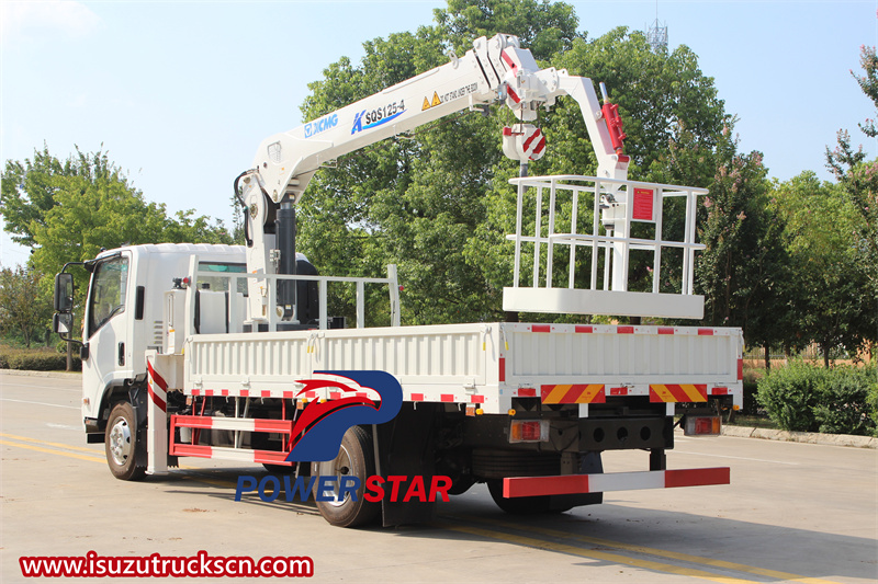 Isuzu truck mounted crane with basket