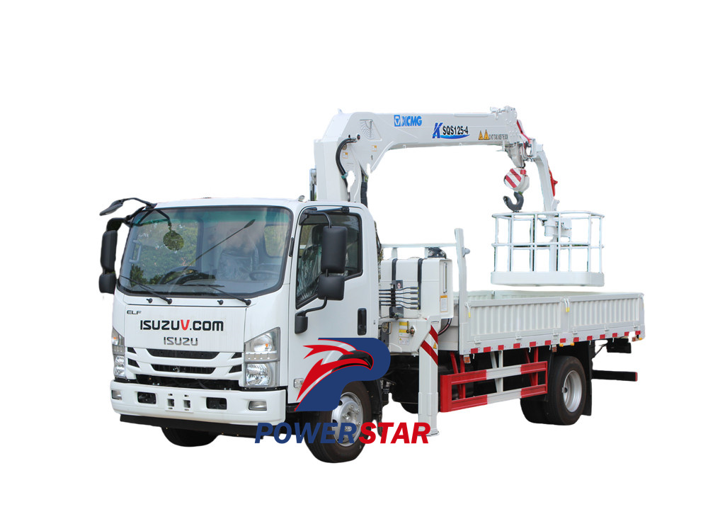  Isuzu boom crane truck with manlifter