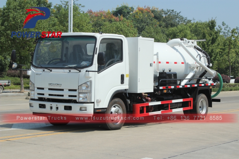 Isuzu Fecal Suction Sewage Truck with ITALY Vacuum Pump small 5000L Sewel Jetting