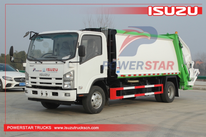 Ethiopia New ISUZU Compression refuse collector npr elf Garbage Truck for sale