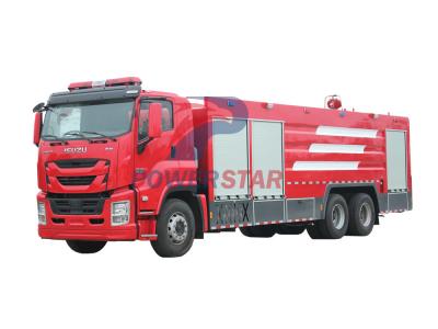 Isuzu giga 6x4 emergency water foam red fire truck price