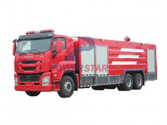 Isuzu giga 6x4 emergency water foam red fire truck price