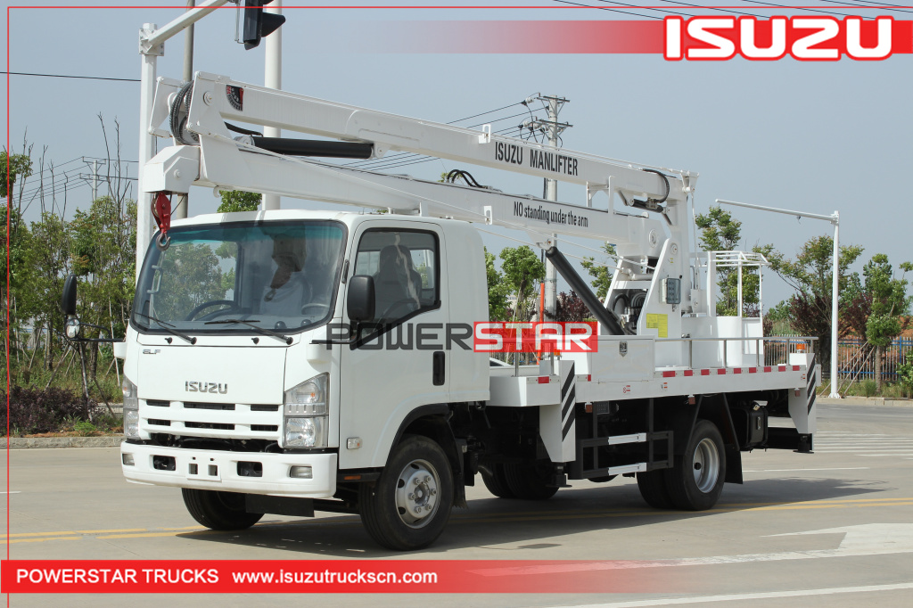 
     Brandneue Höhenarbeitsbühne 4x2 ISUZU-Chassis 16m LKW-Hubkran mit Arbeitskorb
    