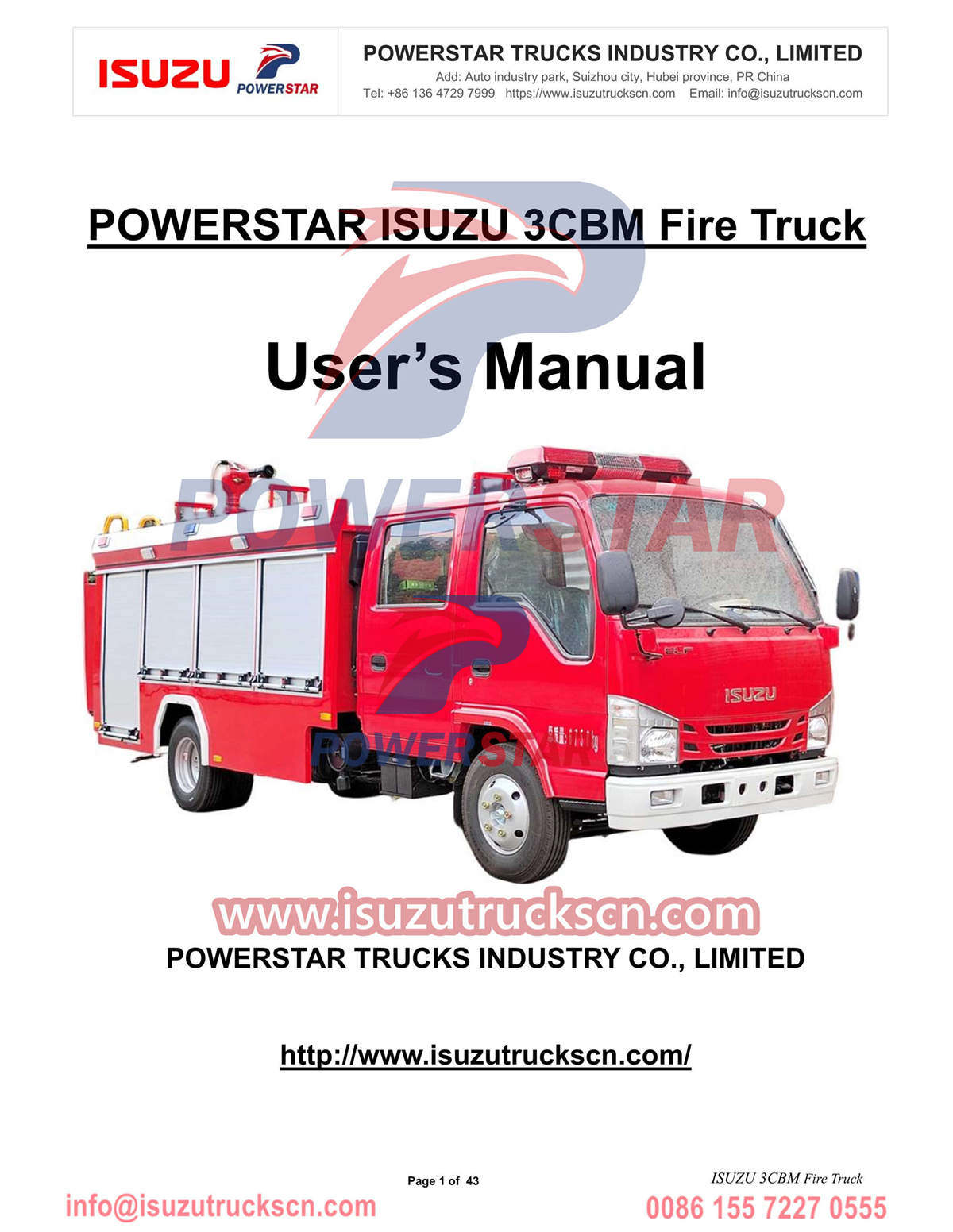 
     ISUZU 100P Feuerwehrauto Handbuch Export Laos
    