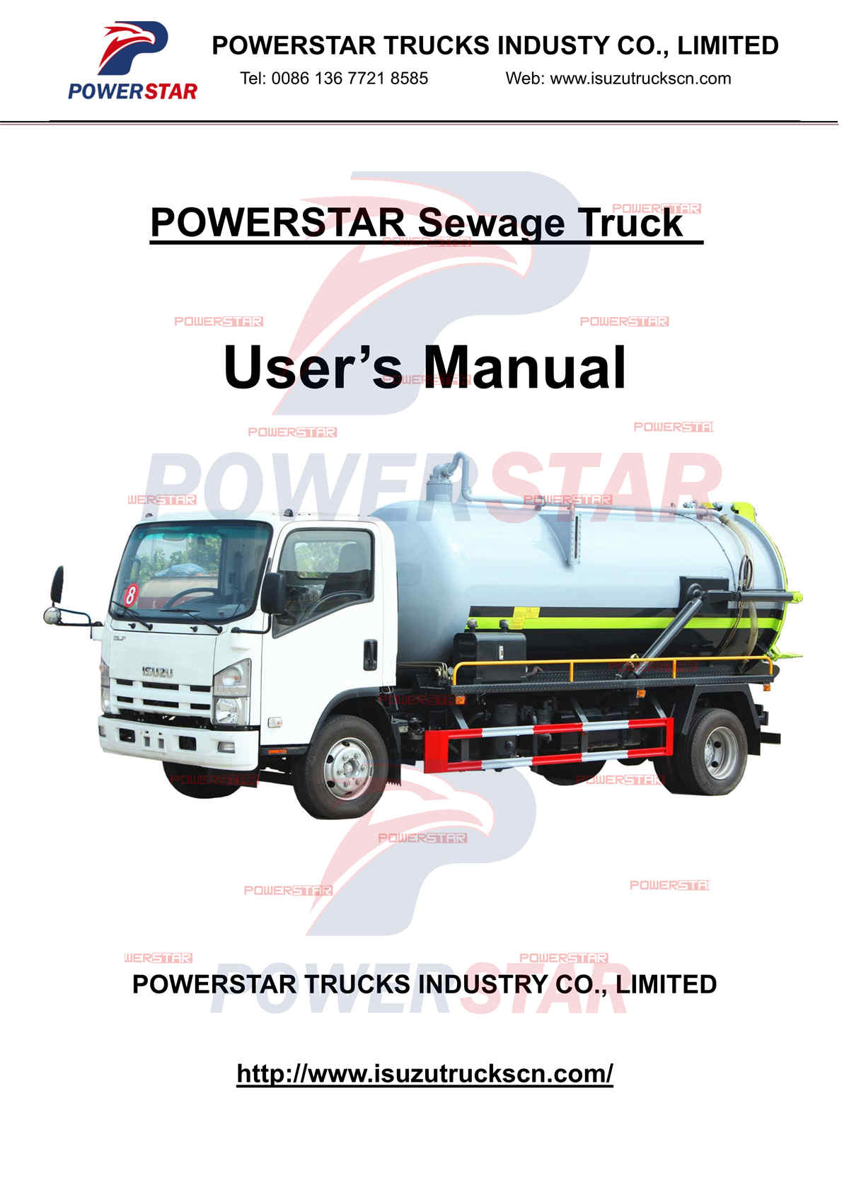 
     Isuzu NPR 8000 Liter Abwasserwagen, Bedienungsanleitung, Export Dubai
    