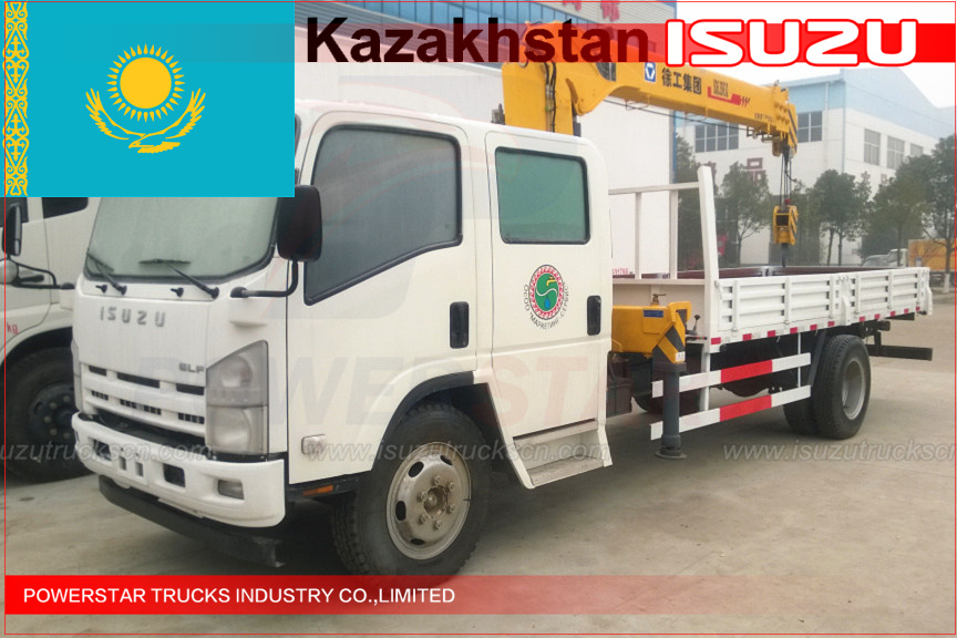 
     Doppelkabiner Isuzu LKW-Kran für Kasachstan
    