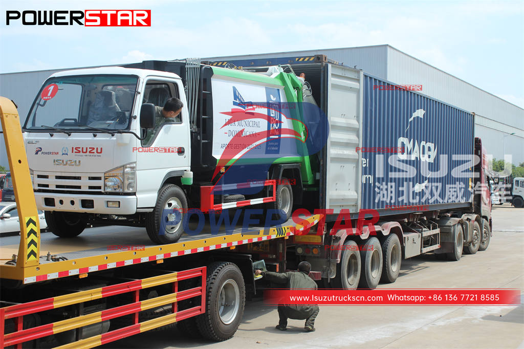 
     10 ISUZU-Müllverdichtungsfahrzeuge in 40HC-Container verladen
    