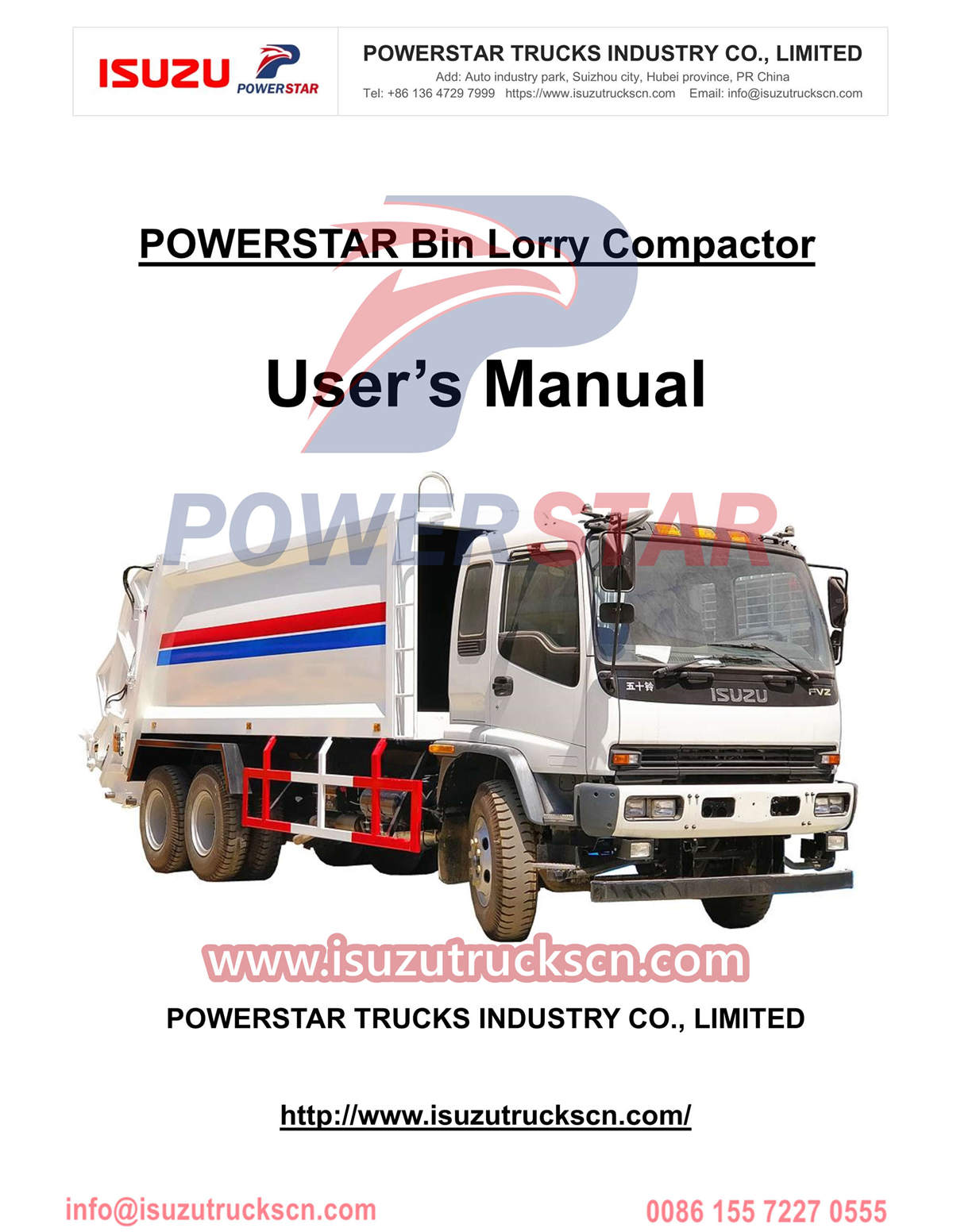 
     Isuzu FVZ Müllverdichter-LKW, Handbuch, Export Haiti
    