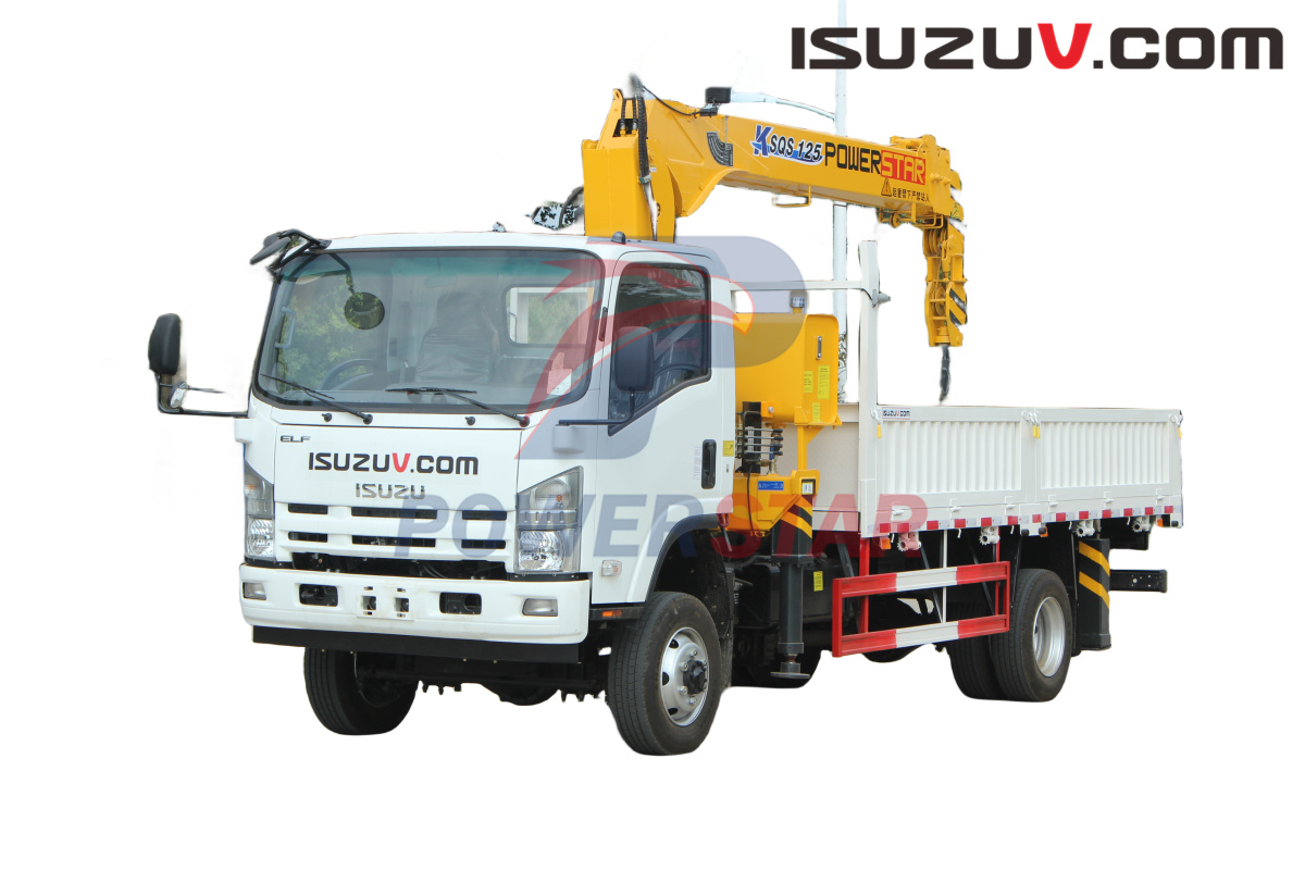 
     Japan ISUZU NPR Geländewagen-Chassis Lastwagen mit Kran
    