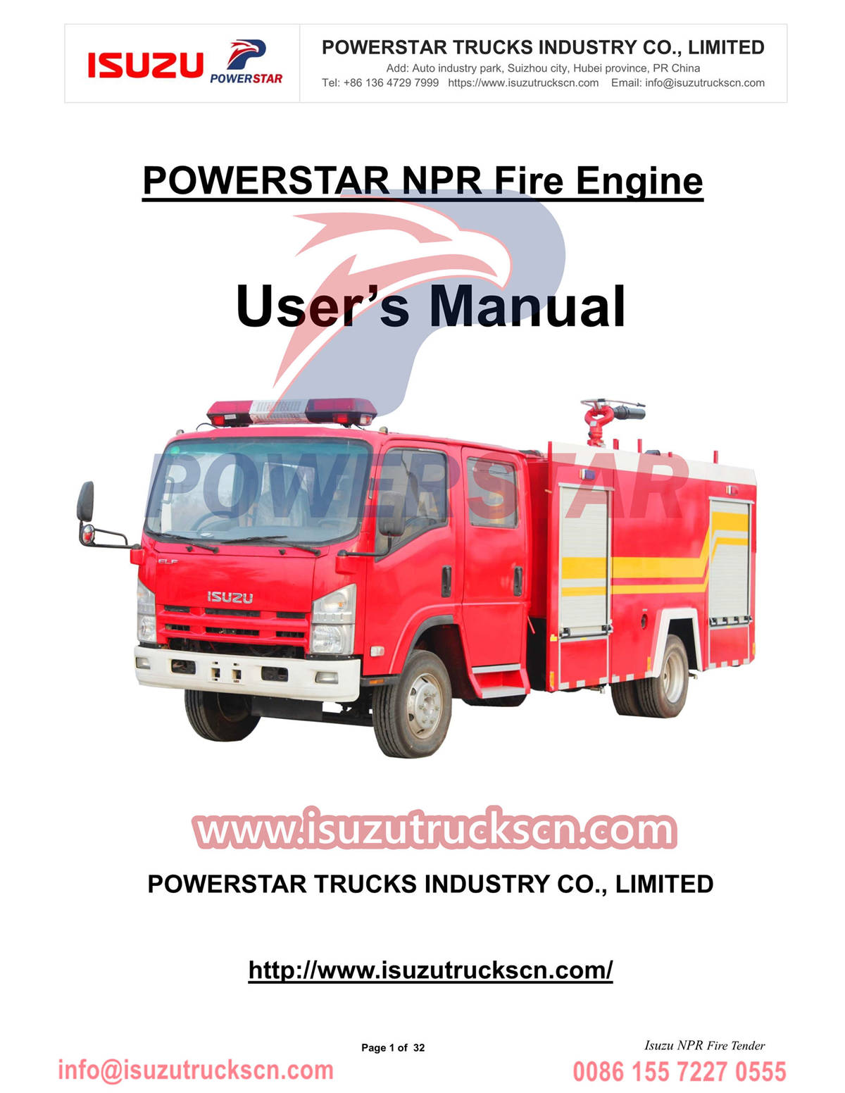 
     ISUZU Feuerwehrauto NPR Handbuch Export Sierra Leone
    