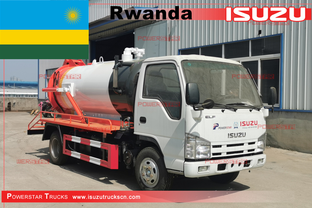 
     Ruanda – ISUZU 4.000-Liter-Vakuumtanker, mobiler Abwassersaugwagen
    