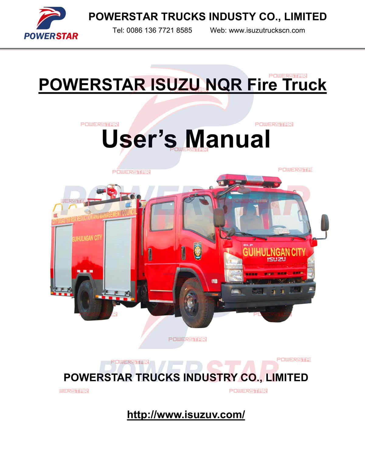 
     Philippinen Davao ISUZU NQR 190HP Feuerwehrautos Benutzerhandbuch
    